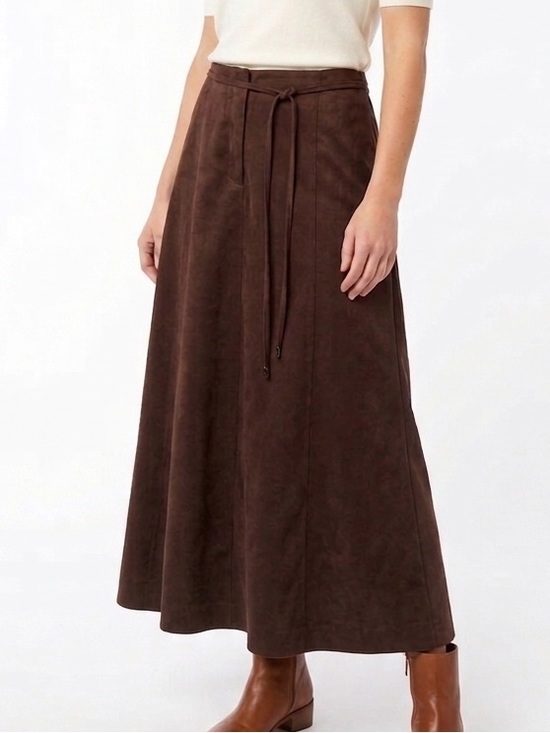 London Fog Dresses & Skirts - LONDON FOG Limited Edition Faux Suede A-line Skirt Chocolate Brown Size 10